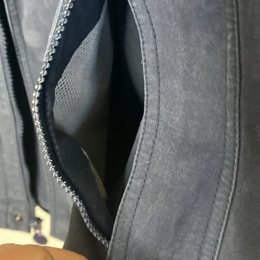RAINFOREST Men’s Navy Cotton/Nylon Full Zip Hooded Jacket